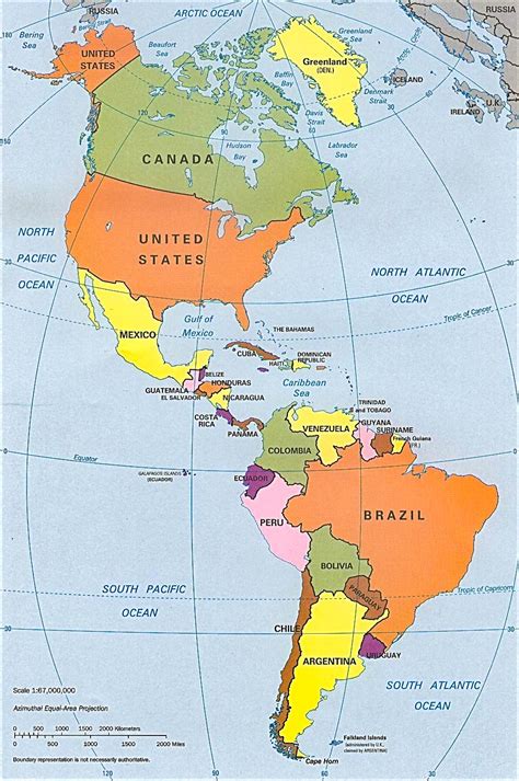 Political Map Of Western Hemisphere