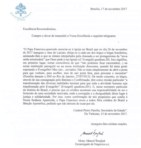 Papa Francisco Envia Saudação à Igreja No Brasil Pelo Ano Do Laicato