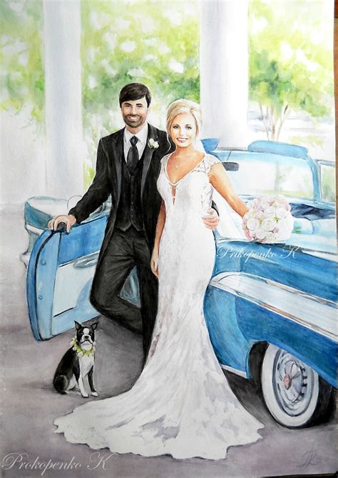 HAND PAINTED Wedding Painting From Photo Watercolor Wedding Etsy