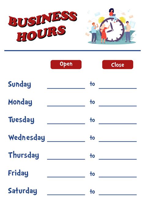 10 Best Free Printable Business Hours Sign Template - printablee.com