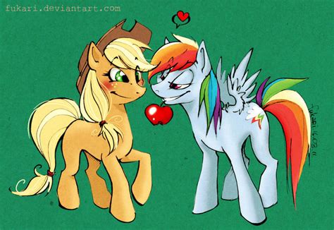 Applejack And Rainbow Dash By Fukari On Deviantart
