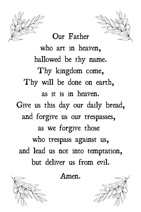 The Lords Prayer Poster Etsy