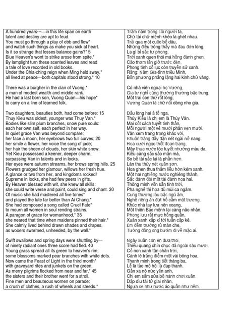 The Tale Of Kieu 2 Enlish Translated Version Vietnam Poetry