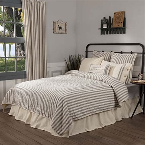 Piper Classics Market Place Ticking Stripe Quilt King 95 X 105