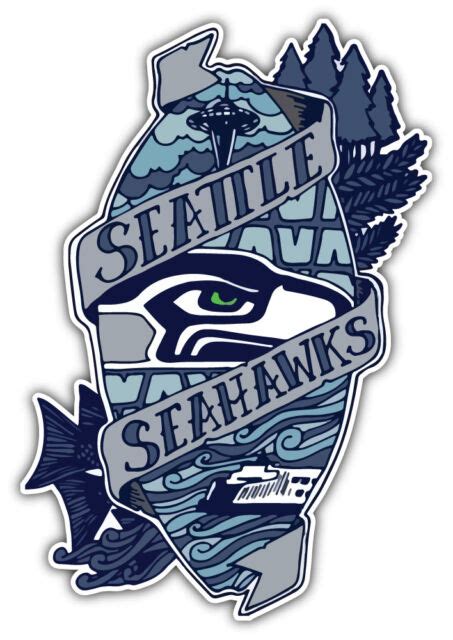 Seattle Seahawks Nfl Emblem Car Bumper Sticker Decal 3 Or 5 Ebay
