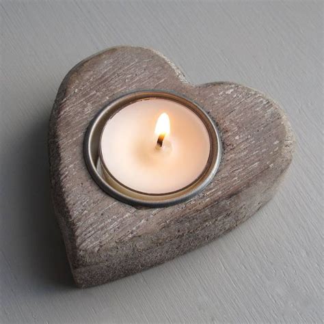 Heart Candle Holder ~ Boxed By Chapel Cards Wooden Candle Holders