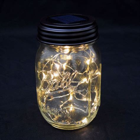 Fairy Light Mason Jar Lid Solar Powered Led Fairy Lights In A Jar
