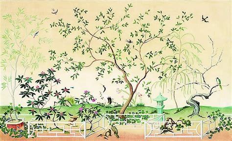 Oriental Garden Scene Wall Mural Ur2043m By York Wallcoverings