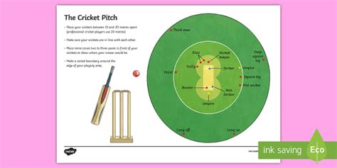 Cricket Fielding Positions Map Cricket Diagram Twinkl