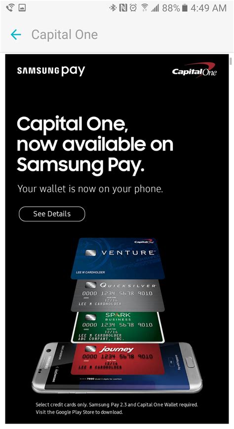 Capital Ones Platinum Credit Card Now Works With Samsung Pay