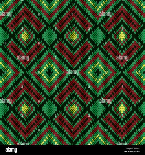 Ornamental Ethnic Knitting Seamless Vector Pattern As A Knitted Fabric