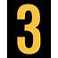 STRANCO INC Reflective Number Label 3 Yellow On Black 2 1 