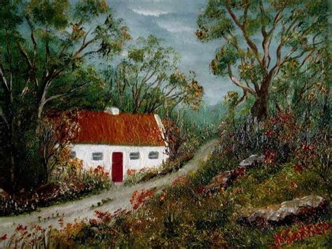The Old Country Road Painting Of An Irish Cottage Art 4 You