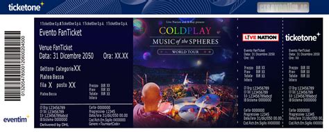 Coldplay Milano 29062023 1900 Biglietti Ticketone