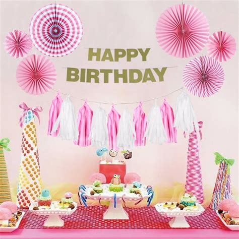 Buy products such as happy birthday rose gold foil letters with 20 packs balloons for party decorations at walmart and save. Pink Theme Birthday Party Decoration Happy Birthday Girl ...