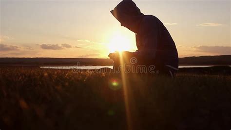 Man Praying God Sunset Sitting Silhouette Sun Sunlight The Religion