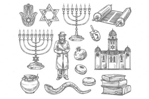 Judaism Religion Symbols Jewish ~ Illustrations ~ Creative Market