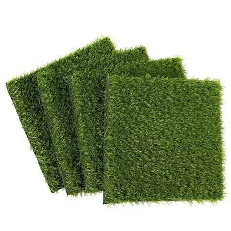 Synthetic Grass 4 Pack Artificial Lawn Fake Grass Patch Pet Turf