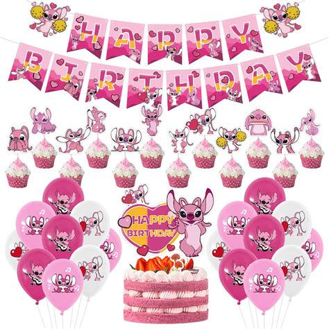 Buy Lilo And Stitch Party Supplies For Girls Pink Stitch Birthday