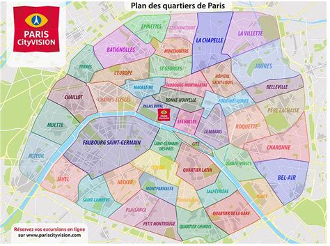 Carte Et Plan Des Quartiers De Paris à Télécharger Pariscityvision