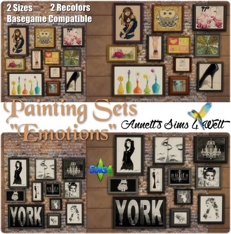 Sims 4 Ccs The Best Paintings Sets Emotions By Annett85