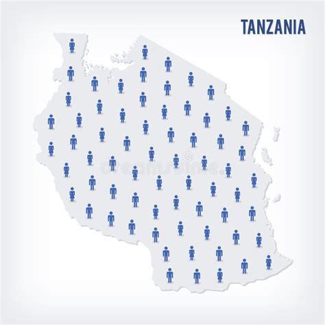 Vector People Map Of Tanzania The Concept Of Population Stock
