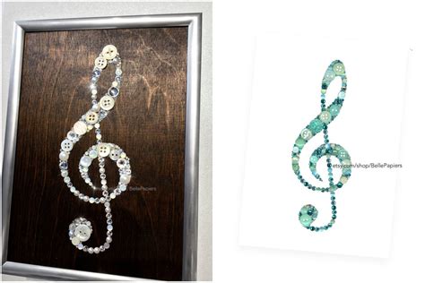 Treble Clef Wall Art Musician T Button Art Swarovski With Images