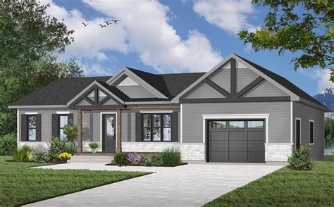 Carriage house style garage attached to pennsylvania farmhouse. Plan 22477DR: Rugged Ranch Home Plan With Attached Garage ...