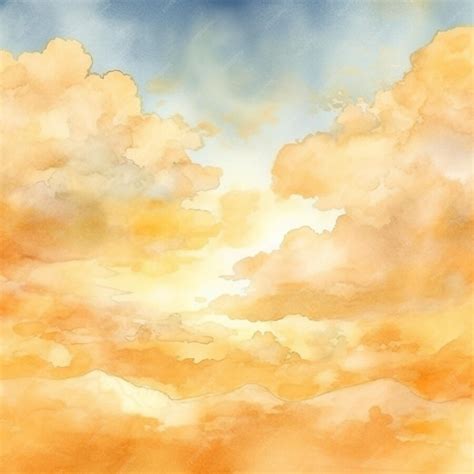 Premium Ai Image A Watercolor Painting Of A Sky With Clouds And The