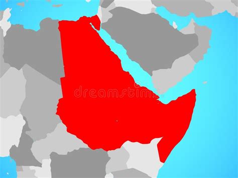 Map Of Northeast Africa On 3d Earth Isolated Stock Photo Image Of