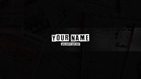 Free White On Black Youtube Banner Template 5ergiveaways