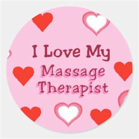 Hearts Love My Massage Therapist Classic Round Sticker Uk