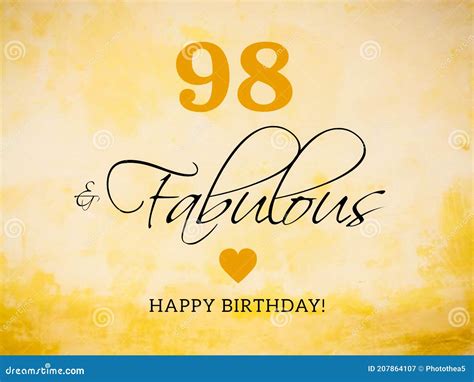 98th Birthday Card Wishes Stock Illustration Illustration Of
