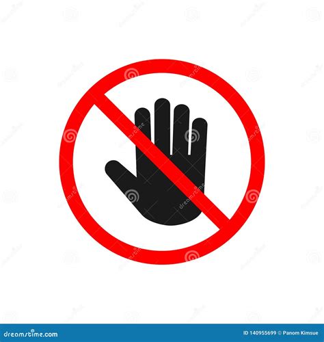 No Entry Stop Sign Do Not Touch Icon Vector Hand Sign For Prohibited