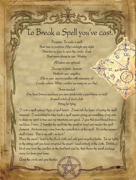 To Break A Spell Youve Cast For Homemade Halloween Spell Book Magick