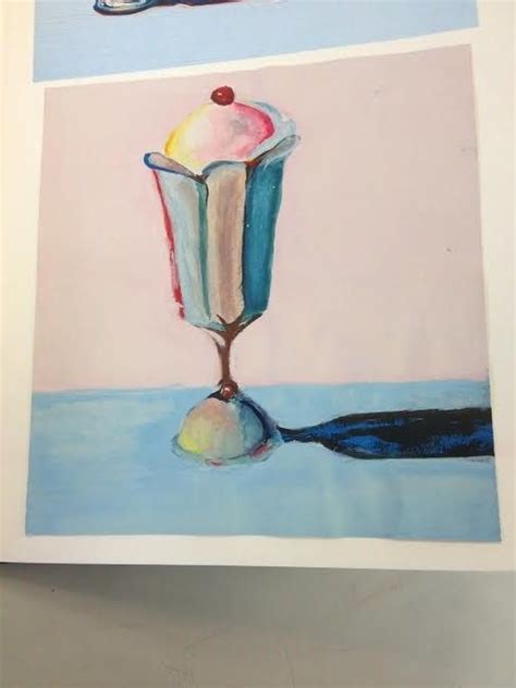 Wayne Thiebaud Inspired Ice Cream Sundae Painting Painting Art Design Art