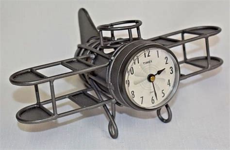 Timex Collectable Wrought Iron Airplane Clock Clock Wrought Iron Iron