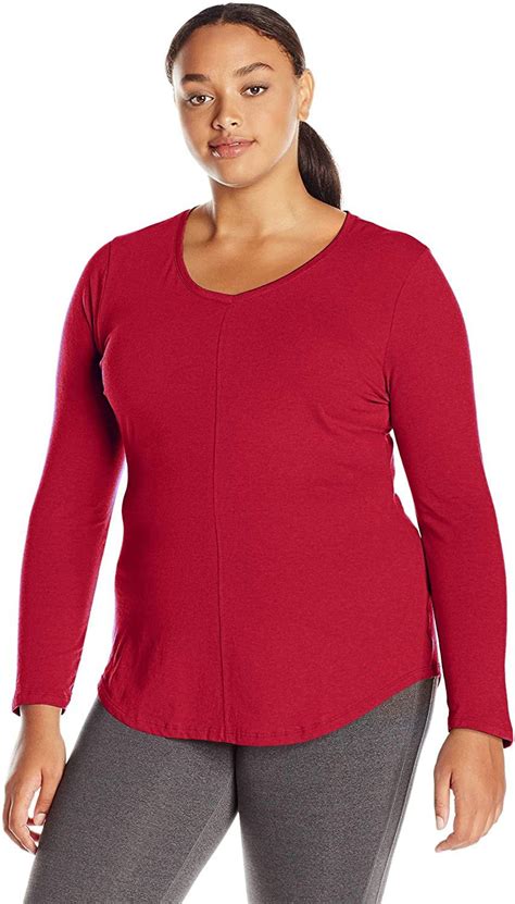 women s plus size long sleeve v neck fashion t shirt