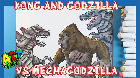How To Draw Kong And Godzilla Vs Mechagodzilla Youtube
