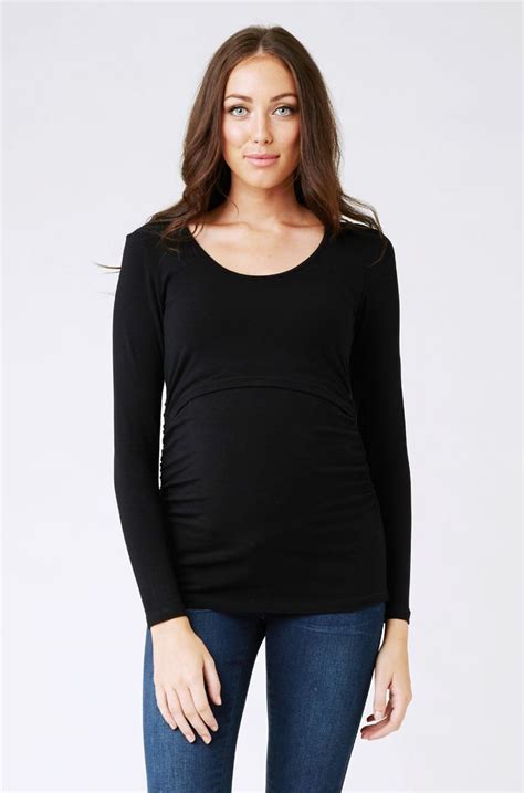 ripe maternity ripe maternity fall winter open shoulder tops v neck blouse long sleeve