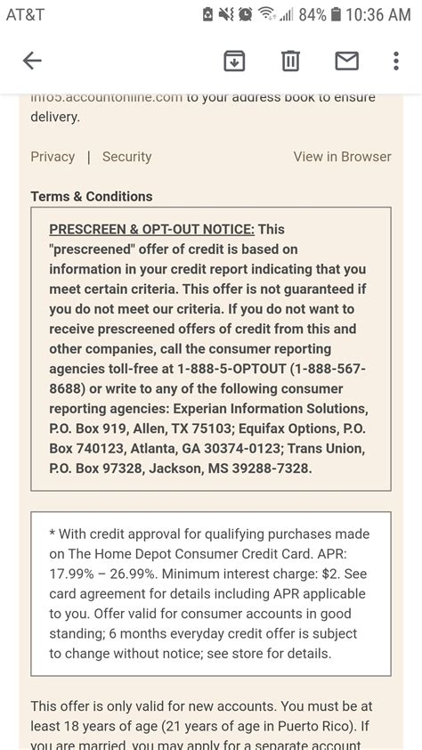 Home depot consumer credit card: I bought something online from home depot. Now I am being spammed with credit card applications ...