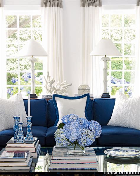 Our living room furniture is made with the understanding that each piece will play a role in the story of your everyday life. Blue and White Costal Decor | iDesignArch | Interior ...