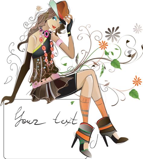 Fashion Girl Elements Vector Set 03 Vector People Free Download
