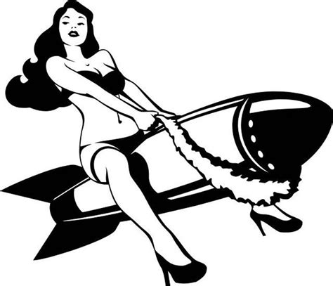 Sexy Pinup Girl Riding A Bomb Wall Decal Old Iconic And Etsy