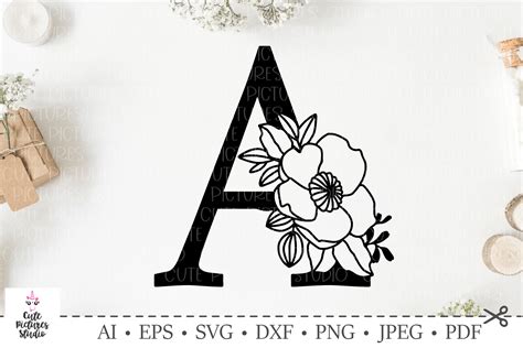 Floral Letter Svg 171 Svg File For Diy Machine