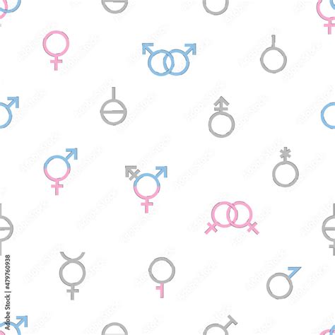 Seamless Pattern Of Gender Signs Various Icons Of Gender Identity And Sexual Orientation