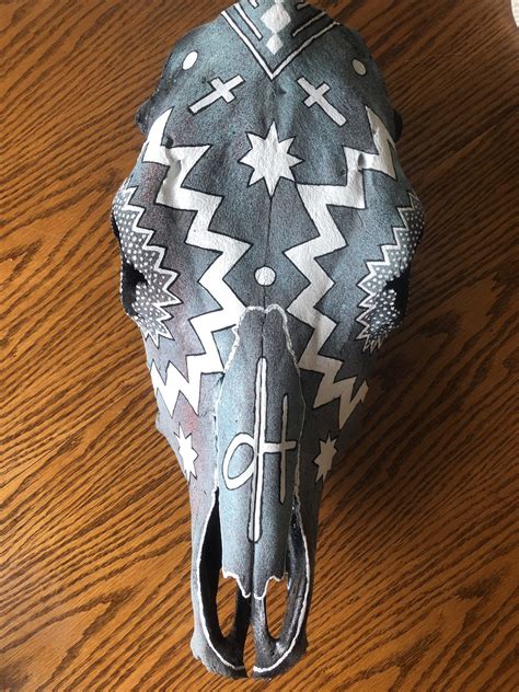 Painted Cow Skull Etsy