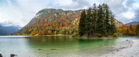Predil Lake Julian Alps Italy Stock Image Image Of Autumn