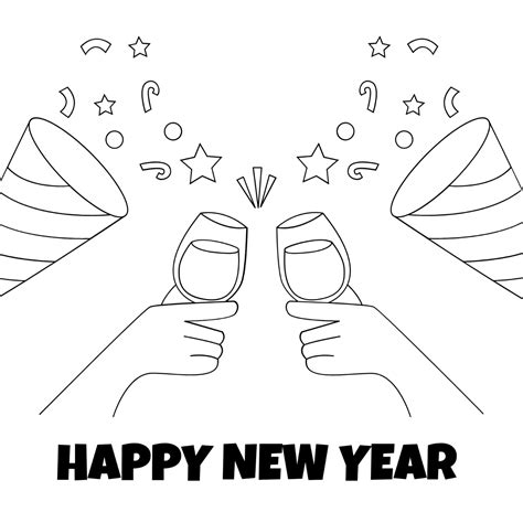 Free Easy New Years Eve Drawing Template Edit Online And Download