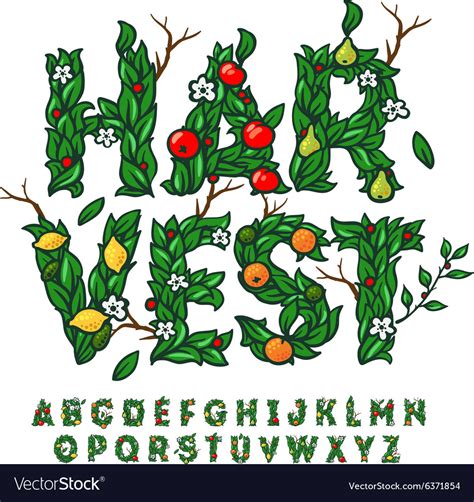 Harvest Festival Alphabet Royalty Free Vector Image